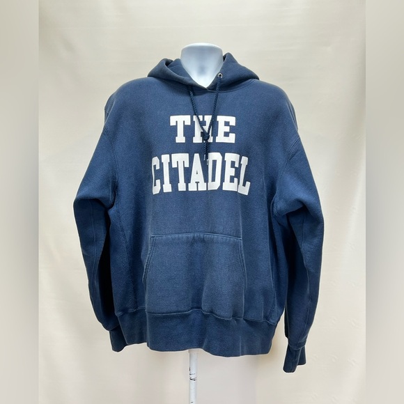 VINTAGE COTTON EXCHANGE THE CITADEL Men's Navy blue hoodie sweatshirt size XL. - Picture 5 of 12